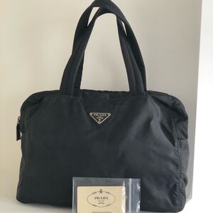 Prada Black Nylon Tote Bag Authentic